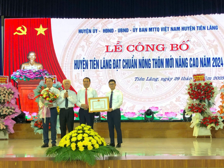 Hải Phòng: huyện Tiên Lãng đạt chuẩn Nông thôn mới nâng cao năm 2024
